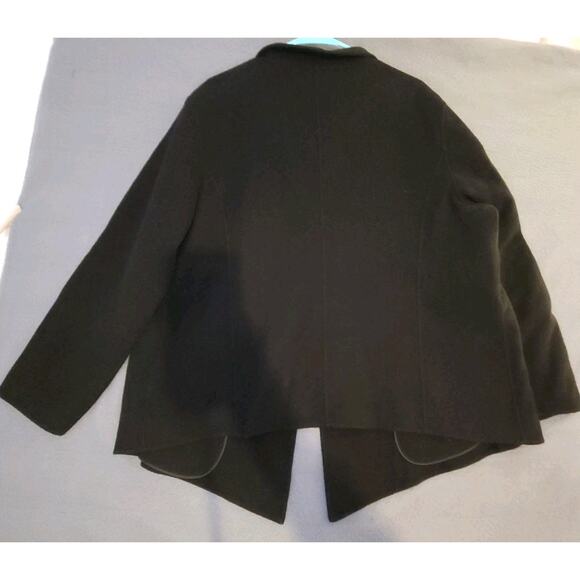 Eileen Fisher Black Virgin Wool Cashmere Blend Open Cardigan Jacket Size 1X - Picture 2 of 7
